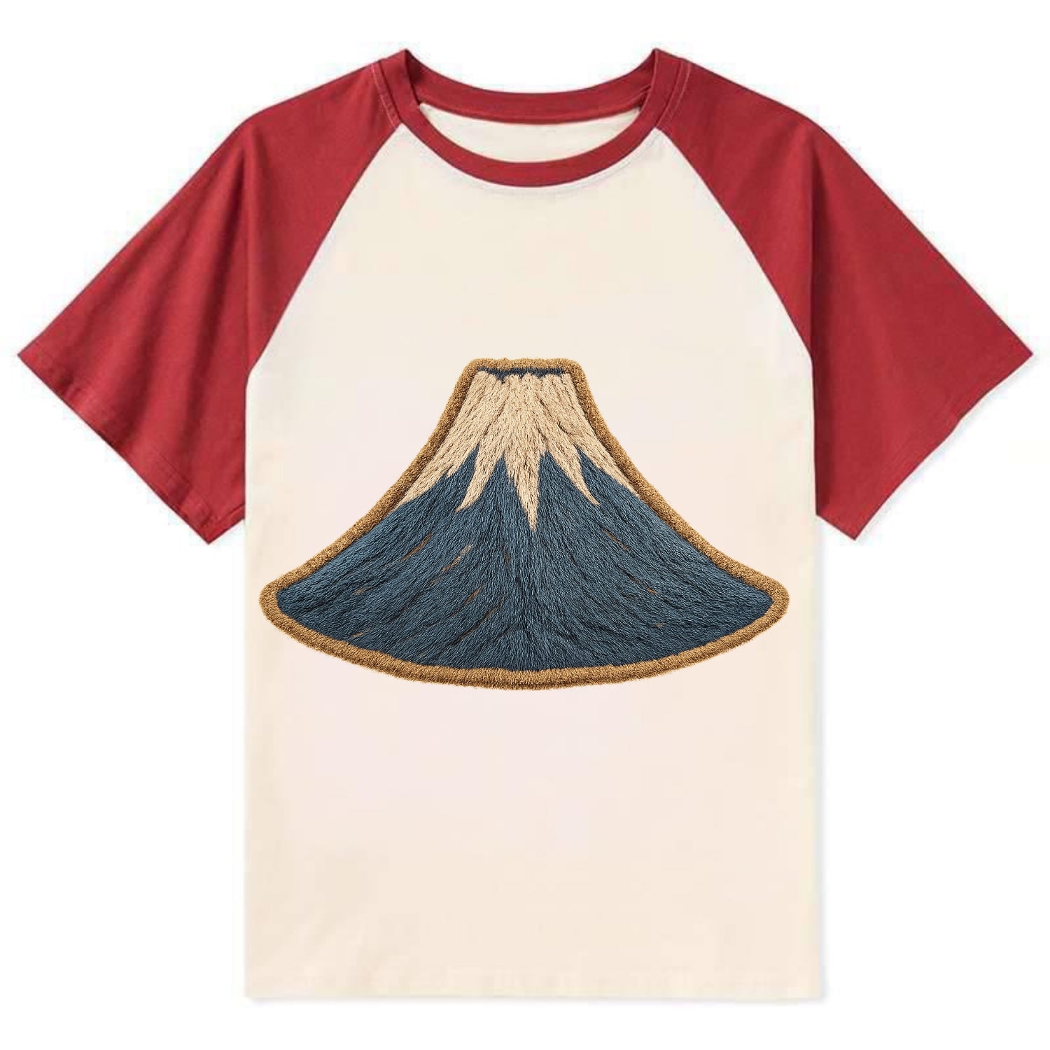 Sacred Mountain  - Contrast Raglan T-shirt - Red