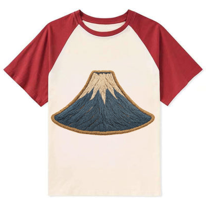 Sacred Mountain  - Contrast Raglan T-shirt - Red