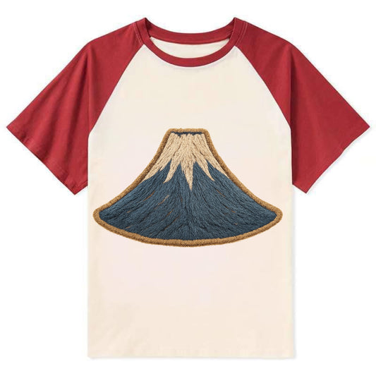 Sacred Mountain  - Contrast Raglan T-shirt - Red