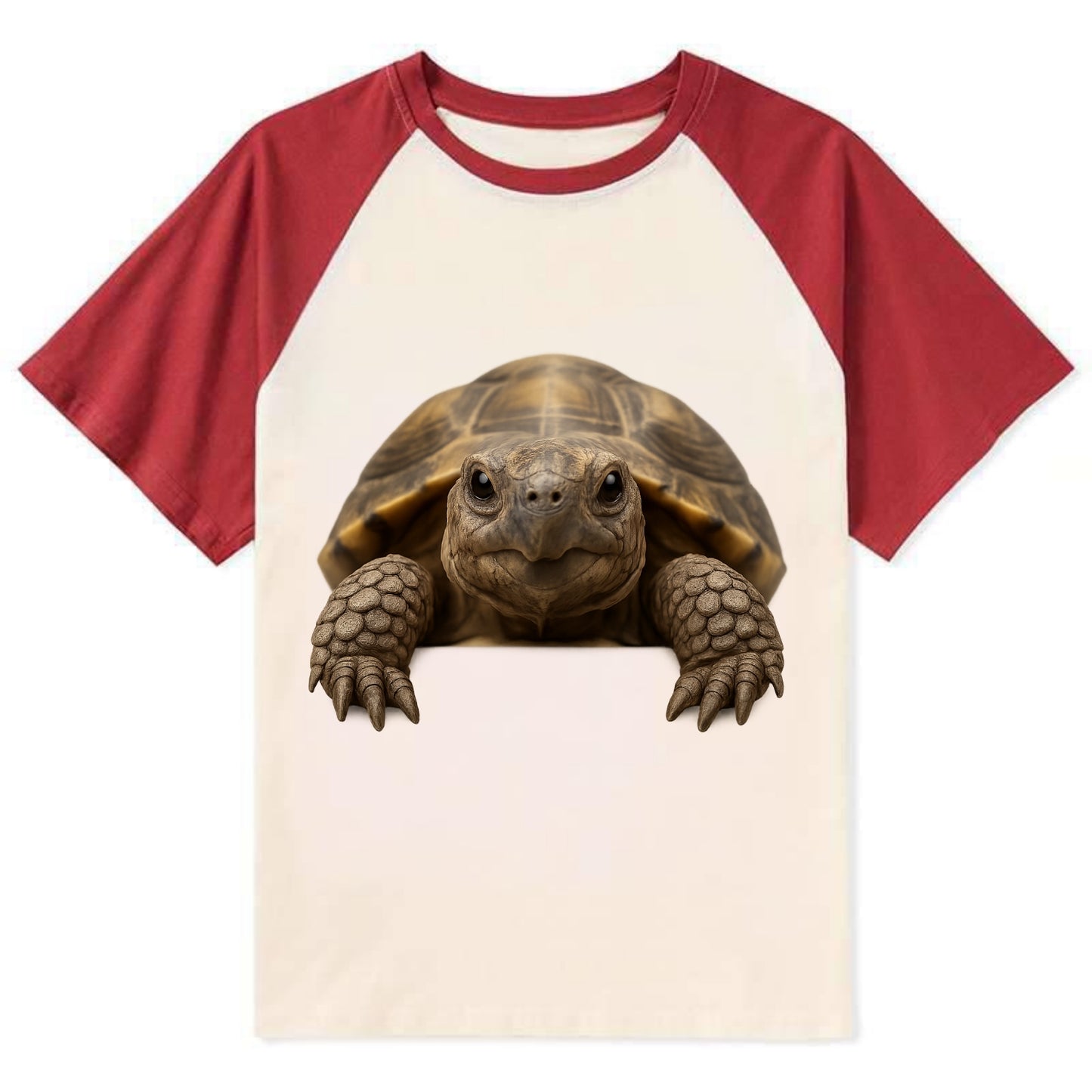 Tortoise  - Contrast Raglan T-shirt - Red