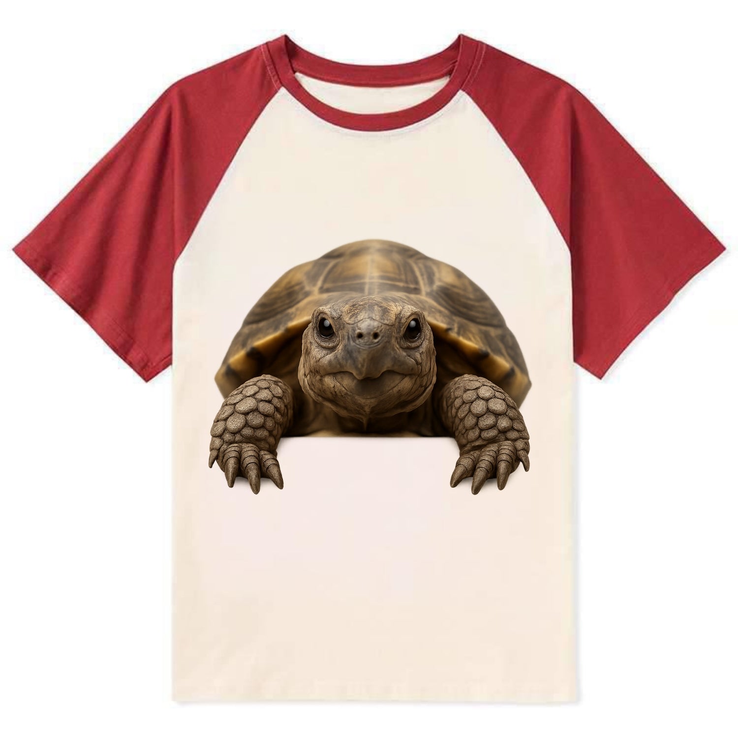 Tortoise  - Contrast Raglan T-shirt - Red