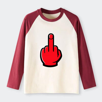 Bold Defiance Icon - Raglan Long Sleeve T-Shirt - Red
