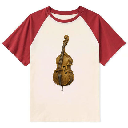 Acoustic Bass  - Contrast Raglan T-shirt - Red