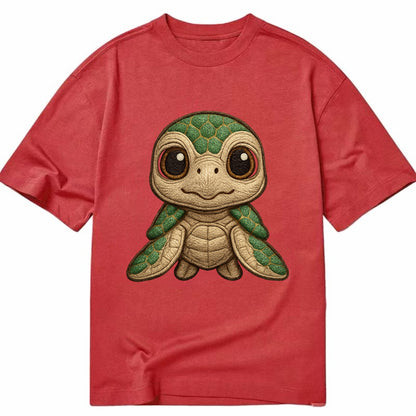 Baby Green Sea Turtle - emerald shell, large innocent brown eyes, tiny flippers, - Classic T-shirt - Red