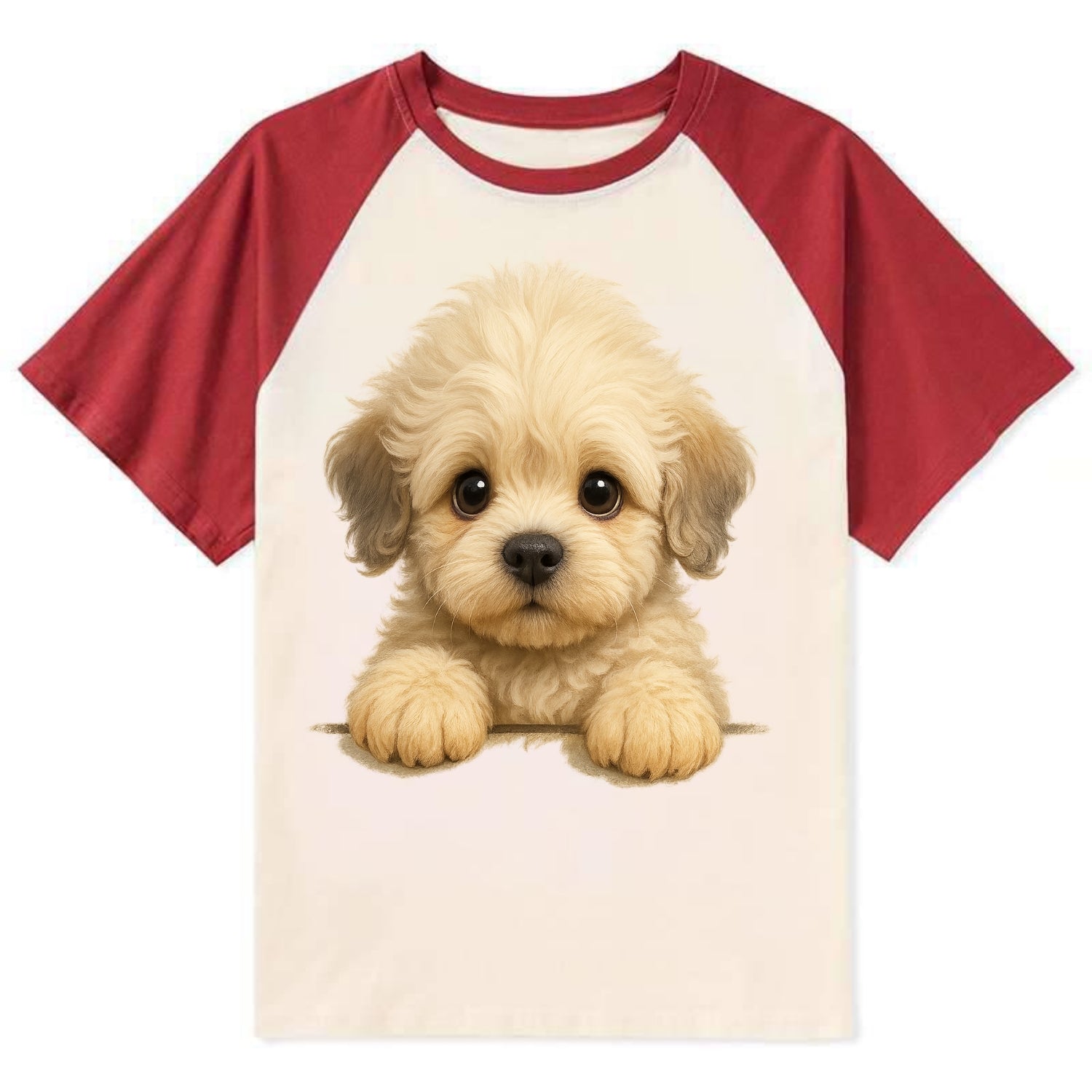 Dandie Dinmont Terrier  - Contrast Raglan T-shirt - Red