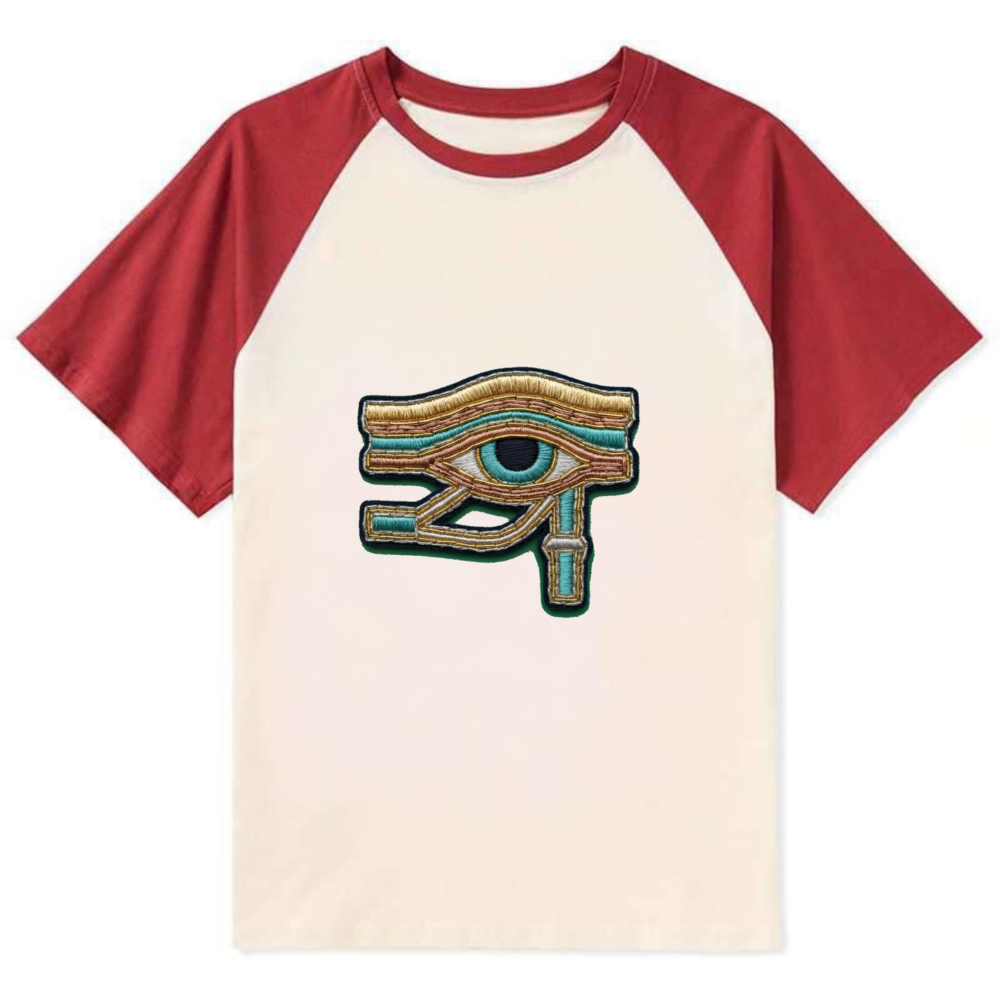 Eye of Horus - Contrast Raglan T-shirt - Red