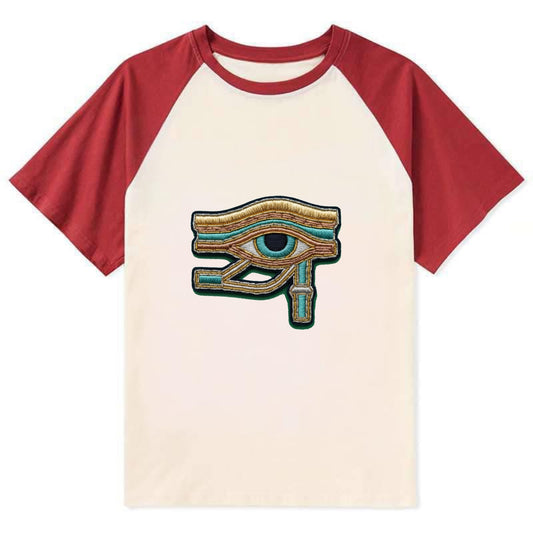 Eye of Horus - Contrast Raglan T-shirt - Red