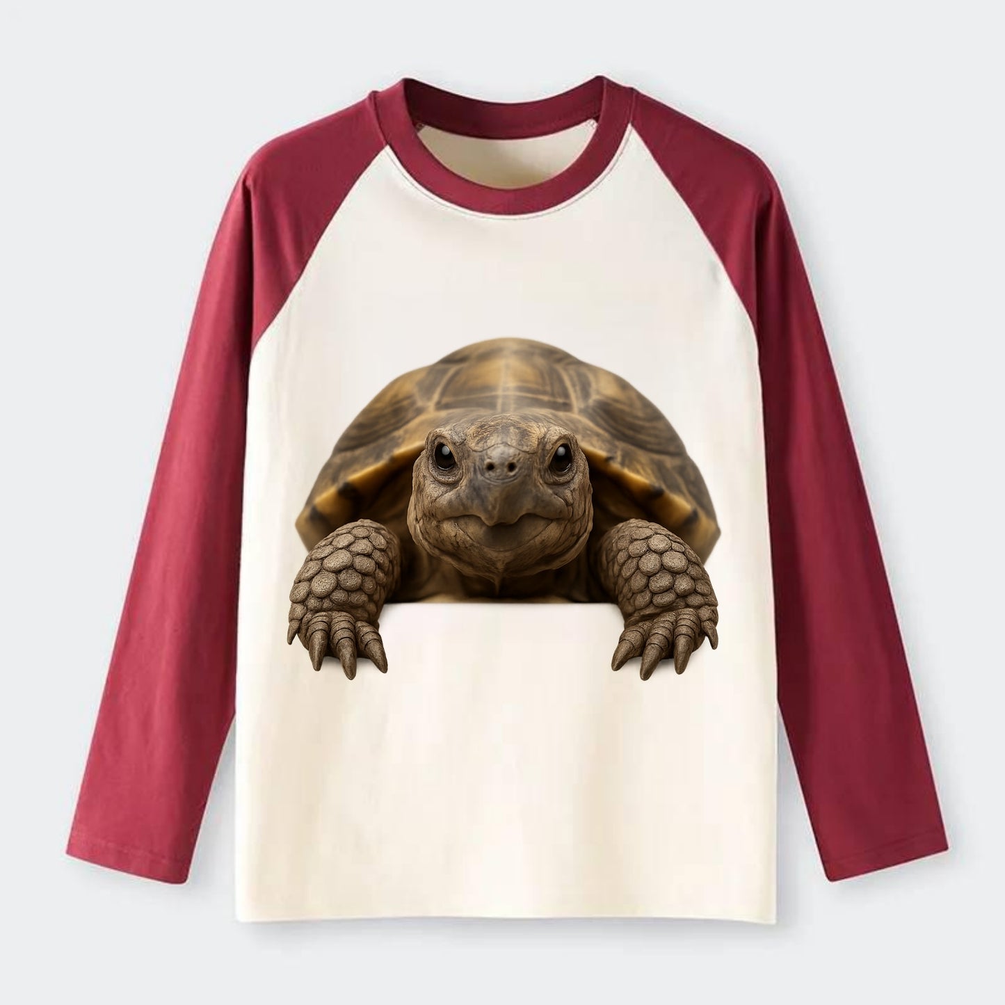 Tortoise  - Raglan Long Sleeve T-Shirt - Red