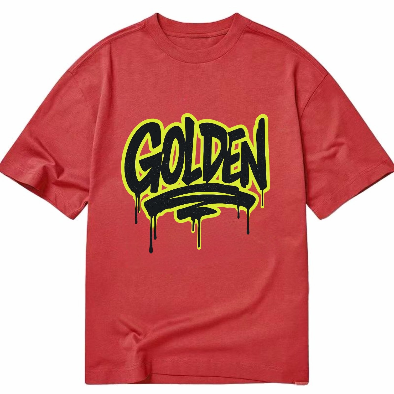 Bold typography design - "GOLDEN" - precious, valuable, excellent - Classic T-shirt - Red