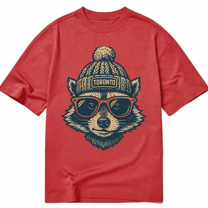 Toronto Raccoon wearing Toronto beanie w - Classic T-shirt - Red