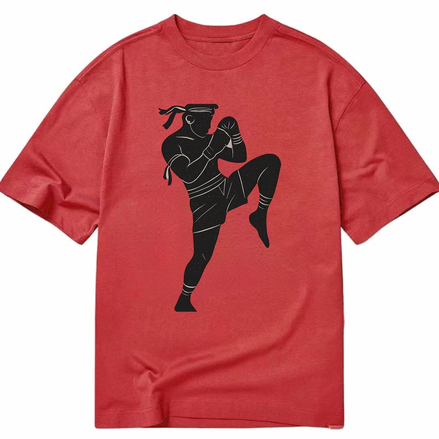 Muay Thai fighter with knee strike - Classic T-shirt - Red