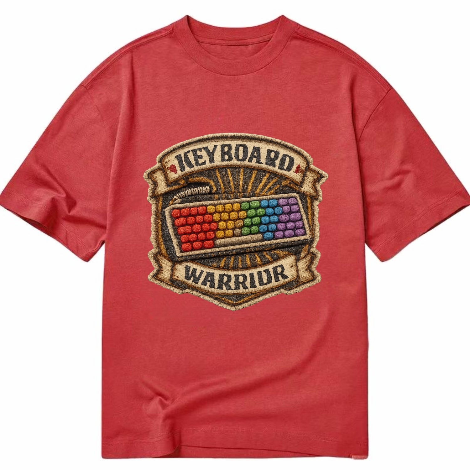 KEYBOARD WARRIOR - mechanical keyboard in RGB rainbow , PC master race - Classic T-shirt - Red