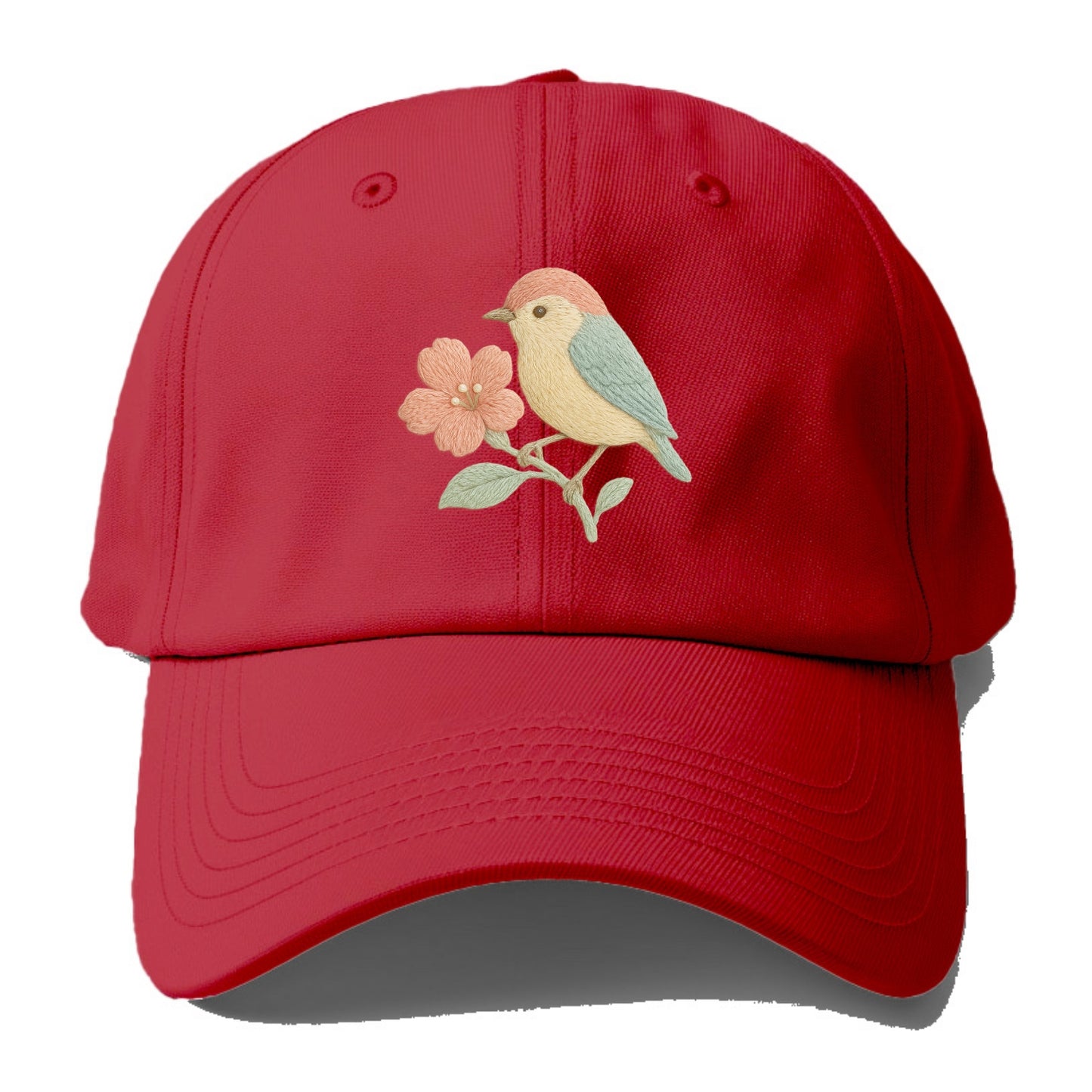 Peach Flowerpecker - Baseball Cap - Red