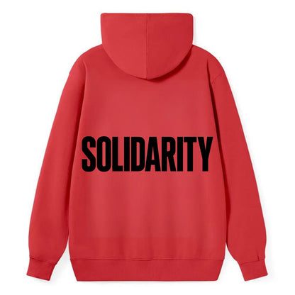 Bold typography design - "SOLIDARITY" - standing together, support - Classic Pullover Hoodie - Red