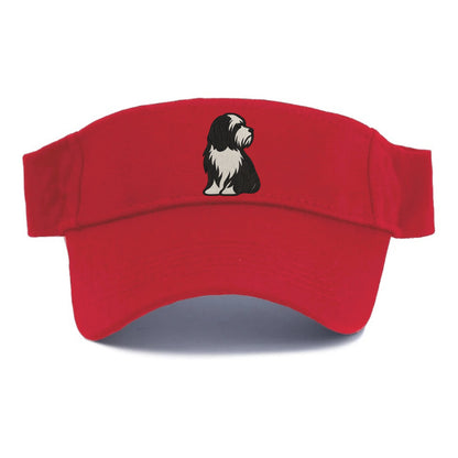 Tibetan Terrier - Black and white long c - Visor - Red