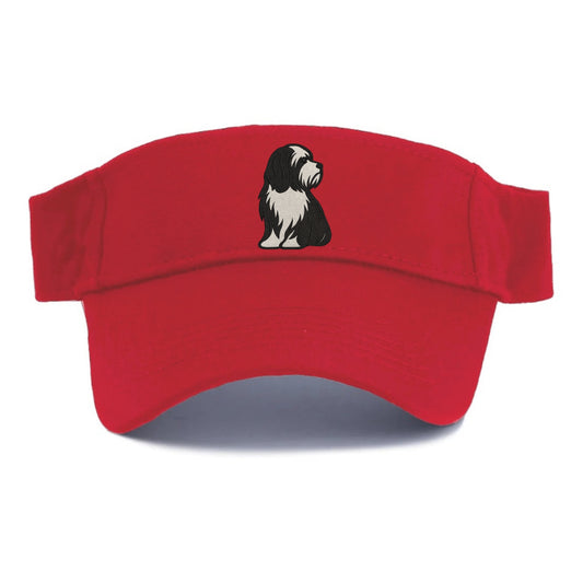 Tibetan Terrier - Black and white long c - Visor - Red