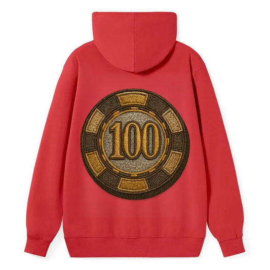 Poker Chip  - Classic Pullover Hoodie - Red