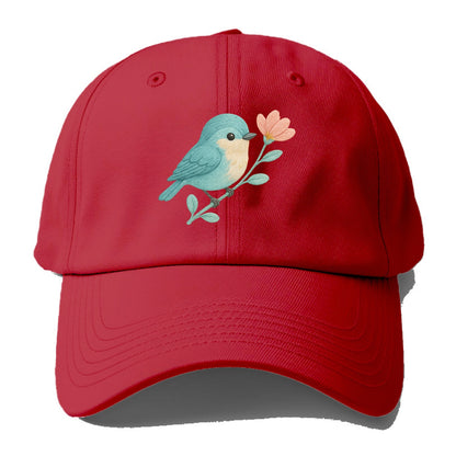Aqua Chickadee - Baseball Cap - Red