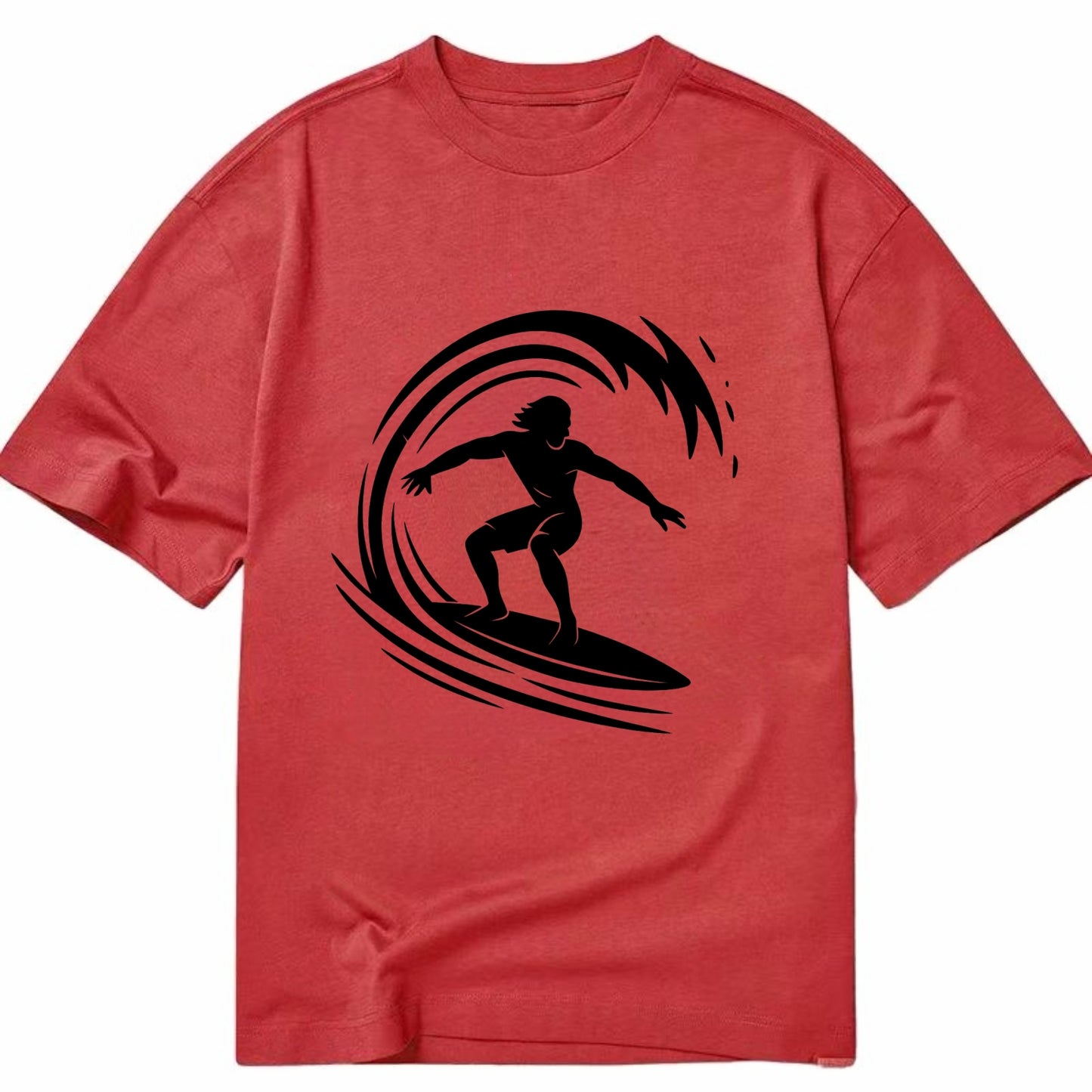 Hawaiian surfer riding big wave - Classic T-shirt - Red
