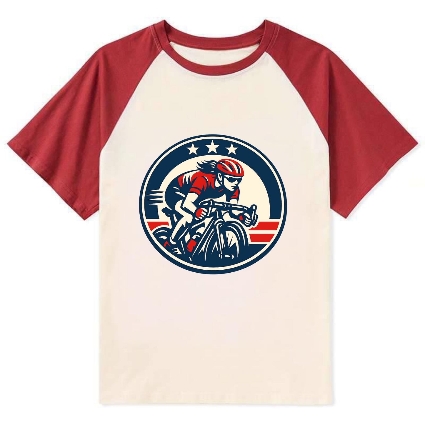 Speed Queen Emblem - Contrast Raglan T-shirt - Red