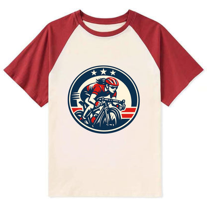 Speed Queen Emblem - Contrast Raglan T-shirt - Red