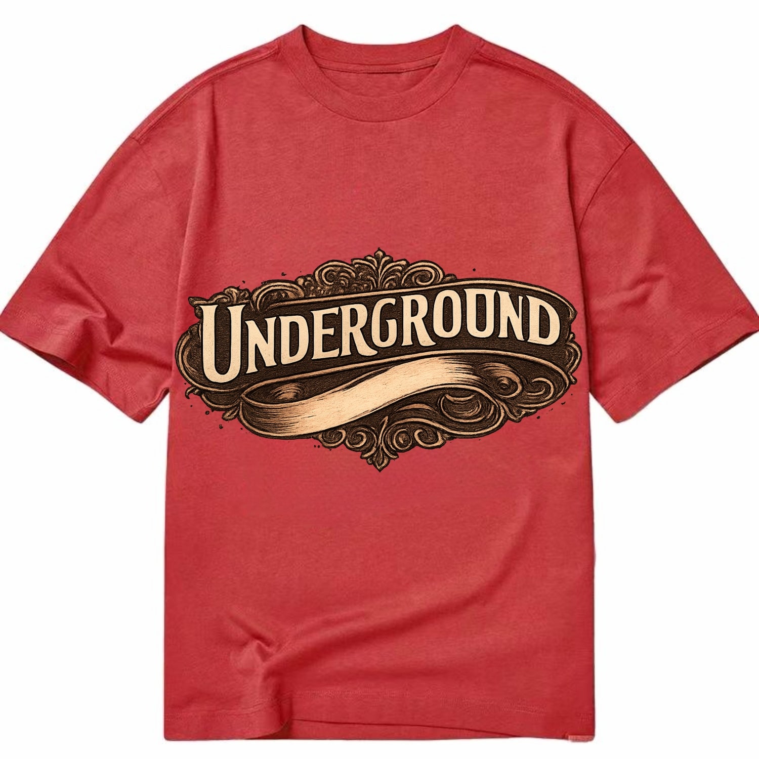 Bold typography design - "UNDERGROUND" - hidden scene, alternative - Classic T-shirt - Red