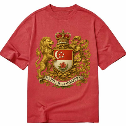 Singapore Merlion Emblem  - Classic T-shirt - Red