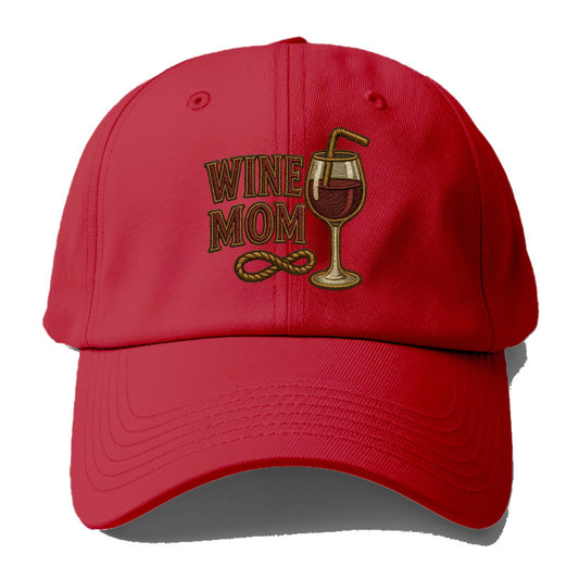 Wine Mom  - Baseball Cap - Red
