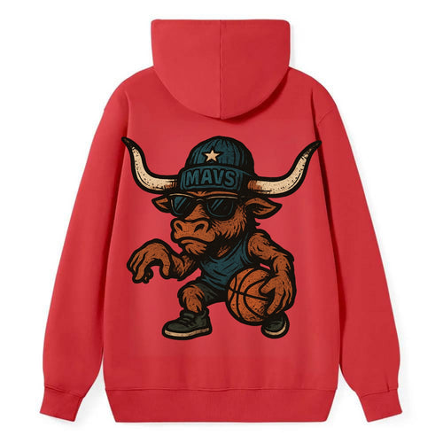 Texas Longhorn wearing Mavs beanie with lone star patch and wayfarer - Classic Pullover Hoodie