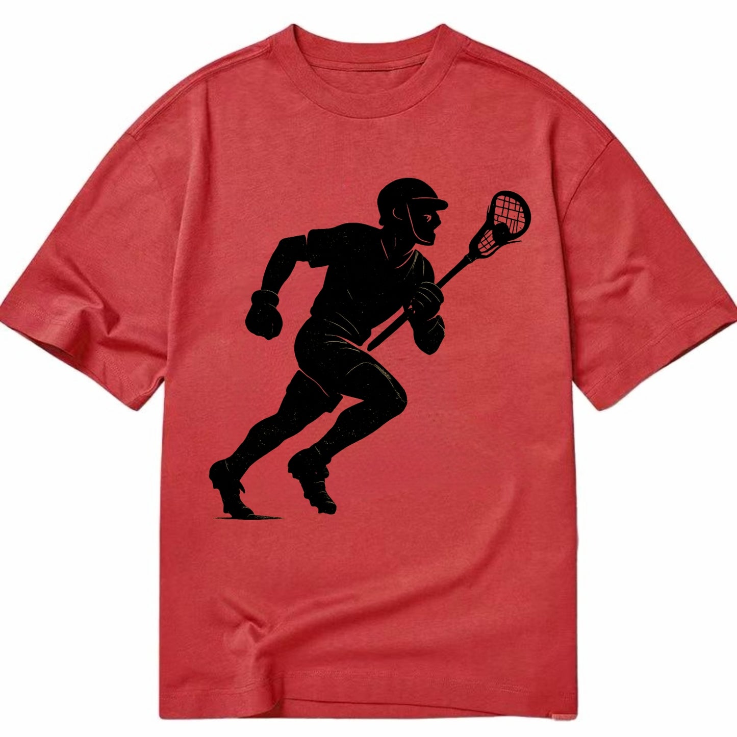 Lacrosse player cradling and running - Classic T-shirt - Red