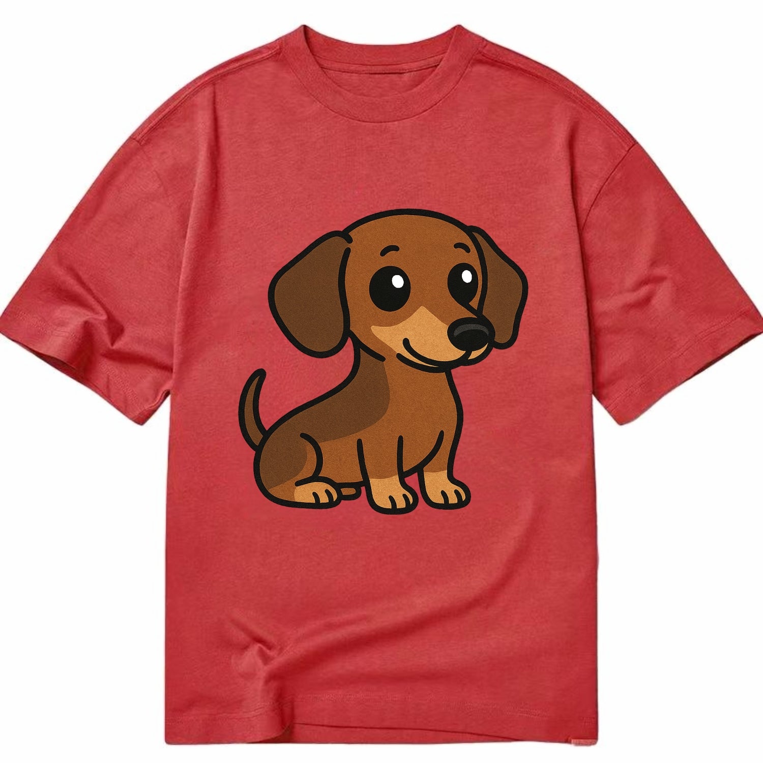 Dachshund - Long body profile view - Classic T-shirt - Red