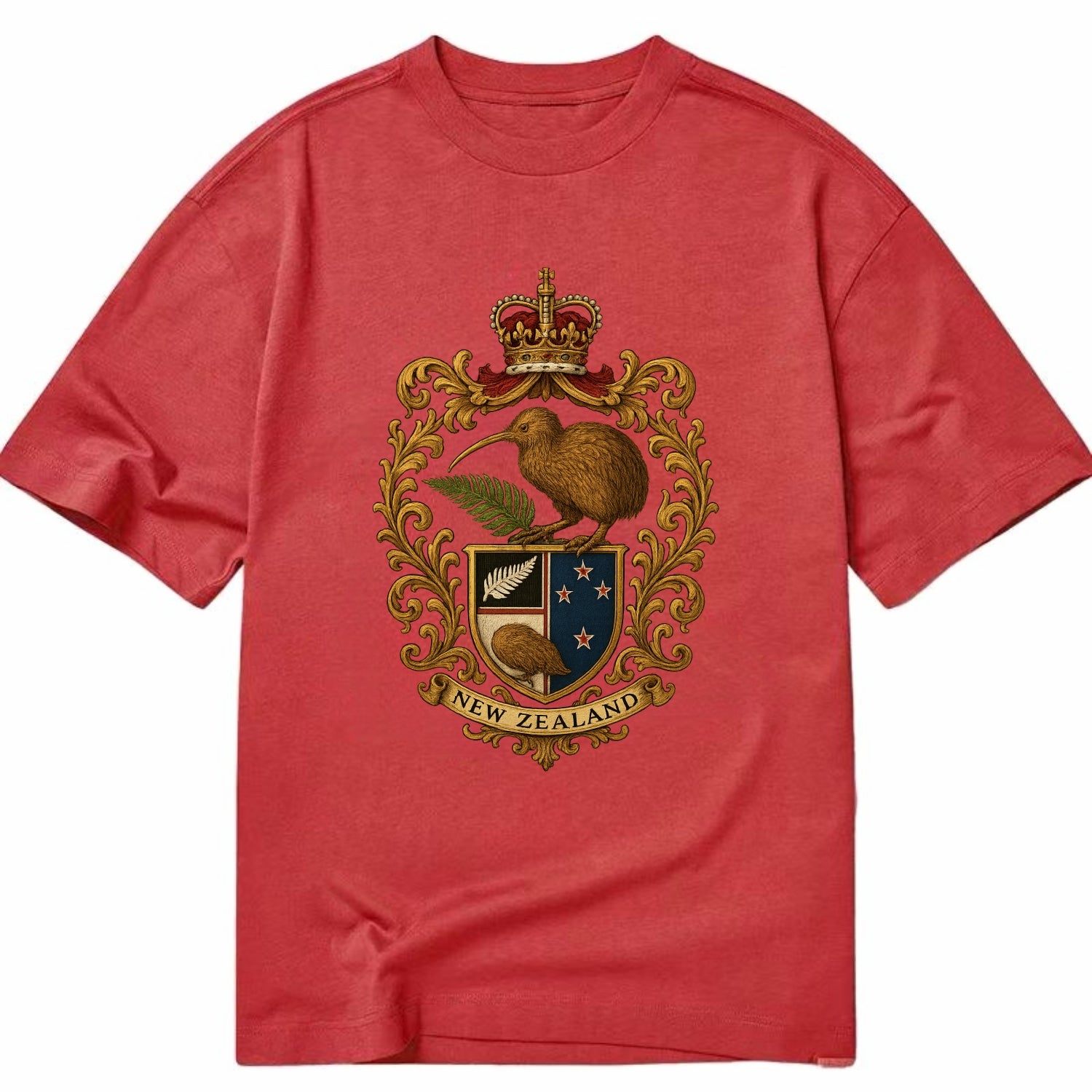 New Zealand Kiwi Emblem  - Classic T-shirt - Red