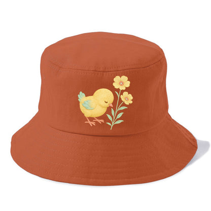 Yellow Chick - Bucket Hat - Red