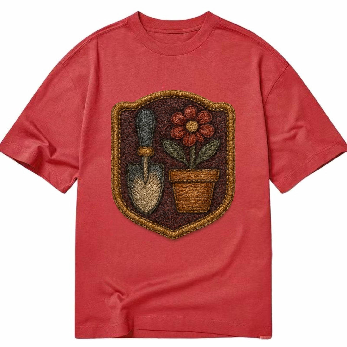 Garden trowel with flower pot - gardener badge - Classic T-shirt - Red