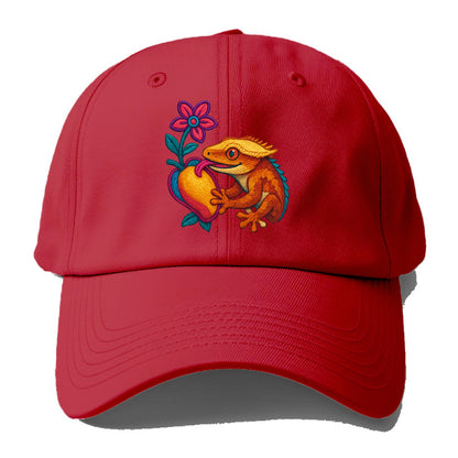 Crested Gecko - Baseball Cap - Red