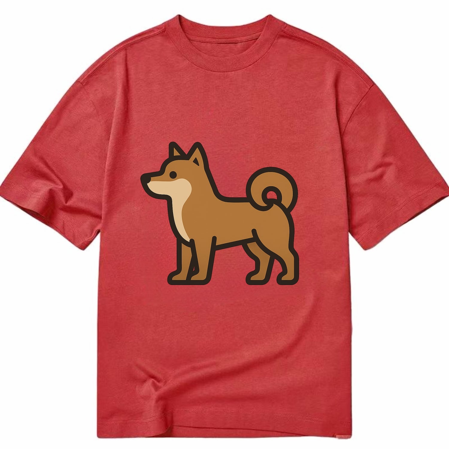 Shiba Inu - Red sesame flat side profile - Classic T-shirt - Red