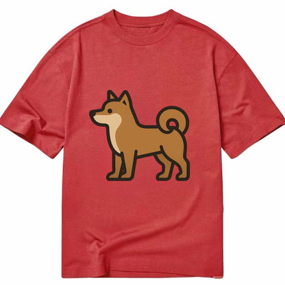 Shiba Inu - Red sesame flat side profile - Classic T-shirt - Red