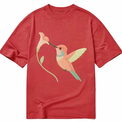 Coral Hummingbird - Classic T-shirt - Red