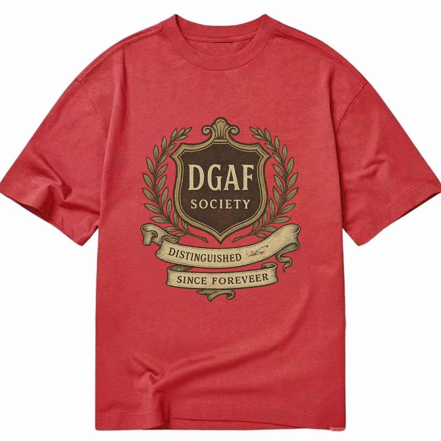 Official membership card design - "DGAF Society - Distinguished Members Since - Classic T-shirt - Red