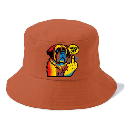 Saint Bernard with gentle giant face and droopy jowls, huge paw raised - Bucket Hat - Red