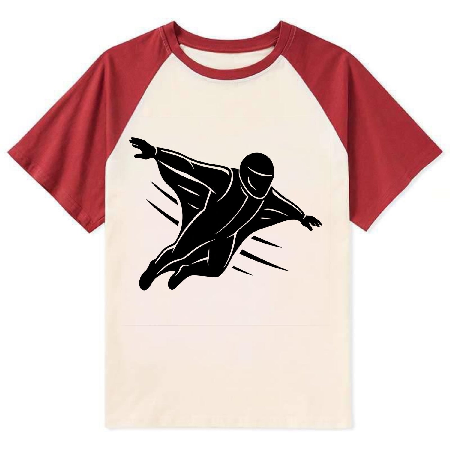 Wingsuit flyer gliding - Contrast Raglan T-shirt - Red