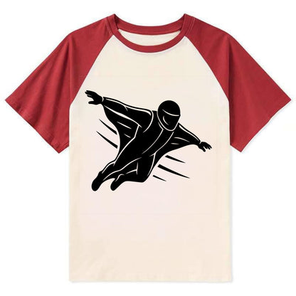 Wingsuit flyer gliding - Contrast Raglan T-shirt - Red