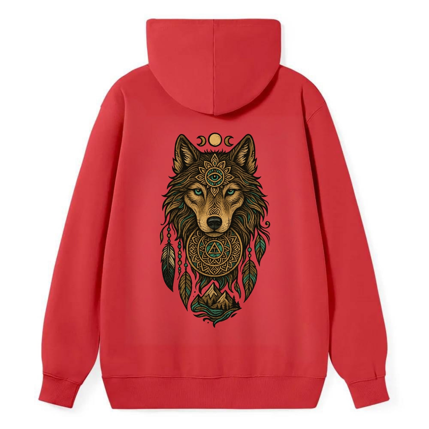 Tattoo Wolf Flash  - Classic Pullover Hoodie - Red