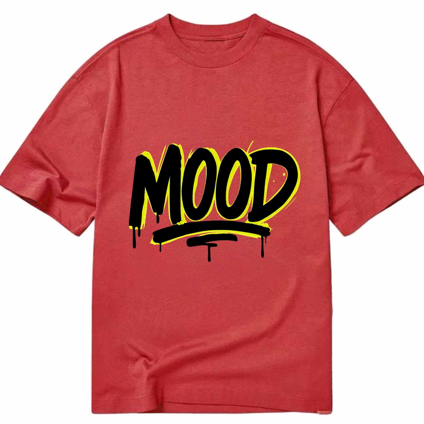 Bold typography design - "MOOD" - current state, feeling it - Classic T-shirt - Red