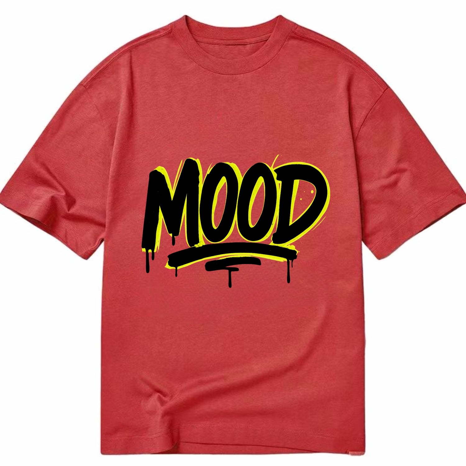 Bold typography design - "MOOD" - current state, feeling it - Classic T-shirt - Red