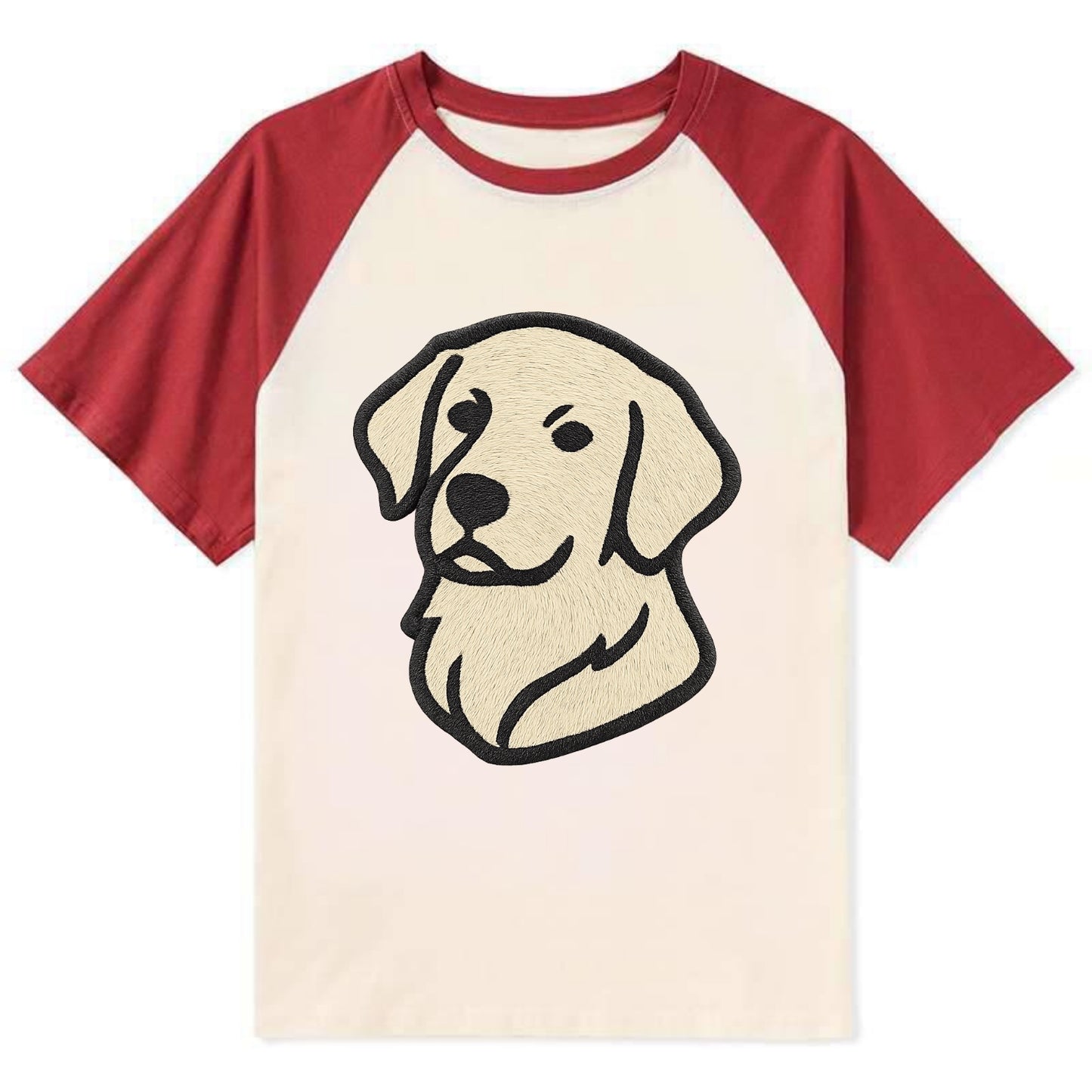 Golden Retriever - Head tilt curious pos Contrast Raglan T-shirt - Red