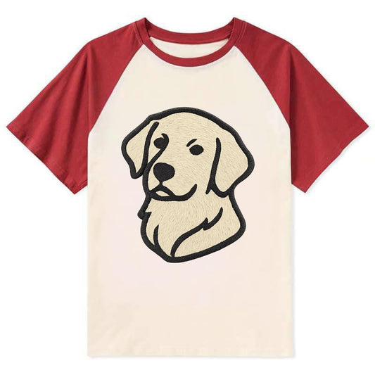 Golden Retriever - Head tilt curious pos Contrast Raglan T-shirt - Red