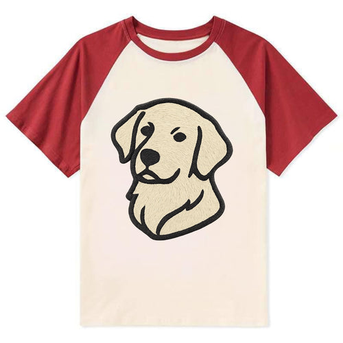 Golden Retriever - Head tilt curious pos Contrast Raglan T-shirt
