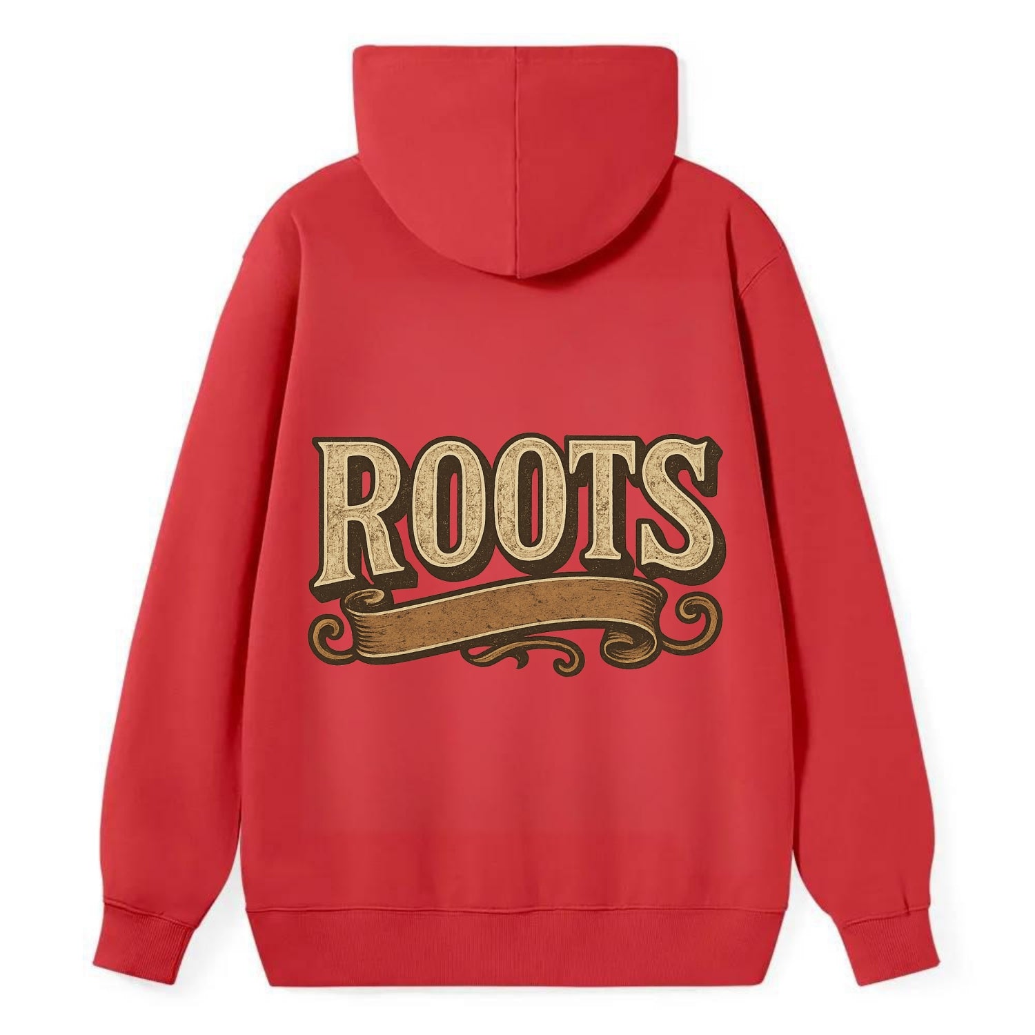 Bold typography design - "ROOTS" - where you come from, heritage - Classic Pullover Hoodie - Red