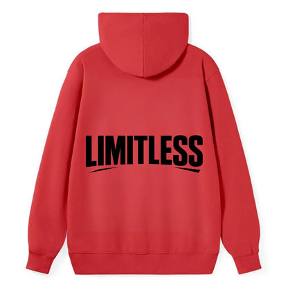 Bold typography design - "LIMITLESS" - no boundaries, infinite potential - Classic Pullover Hoodie - Red